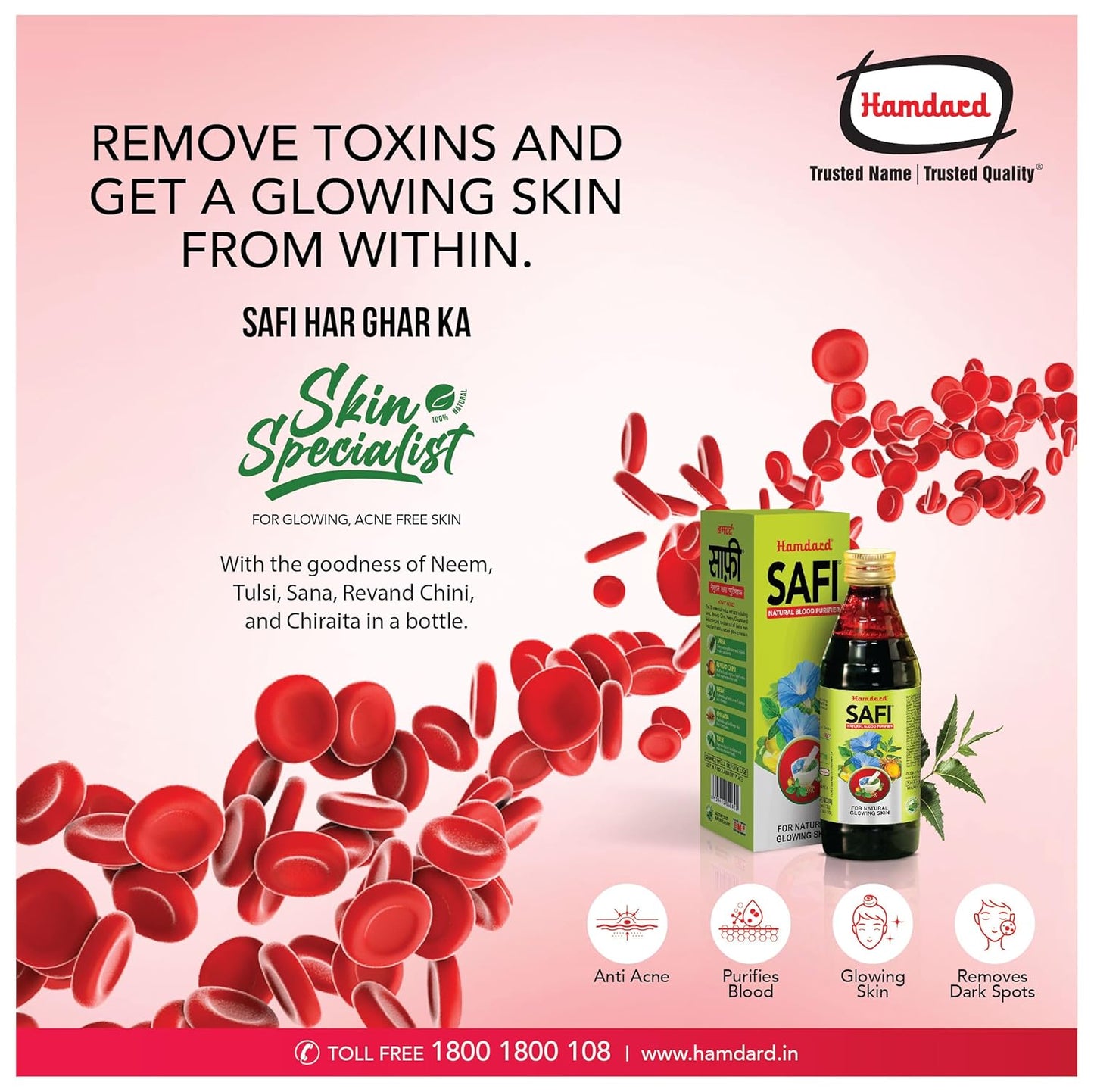 Hamdard Safi Blood Purifier Syrup for Healthy & Glowing Skin,200 ml