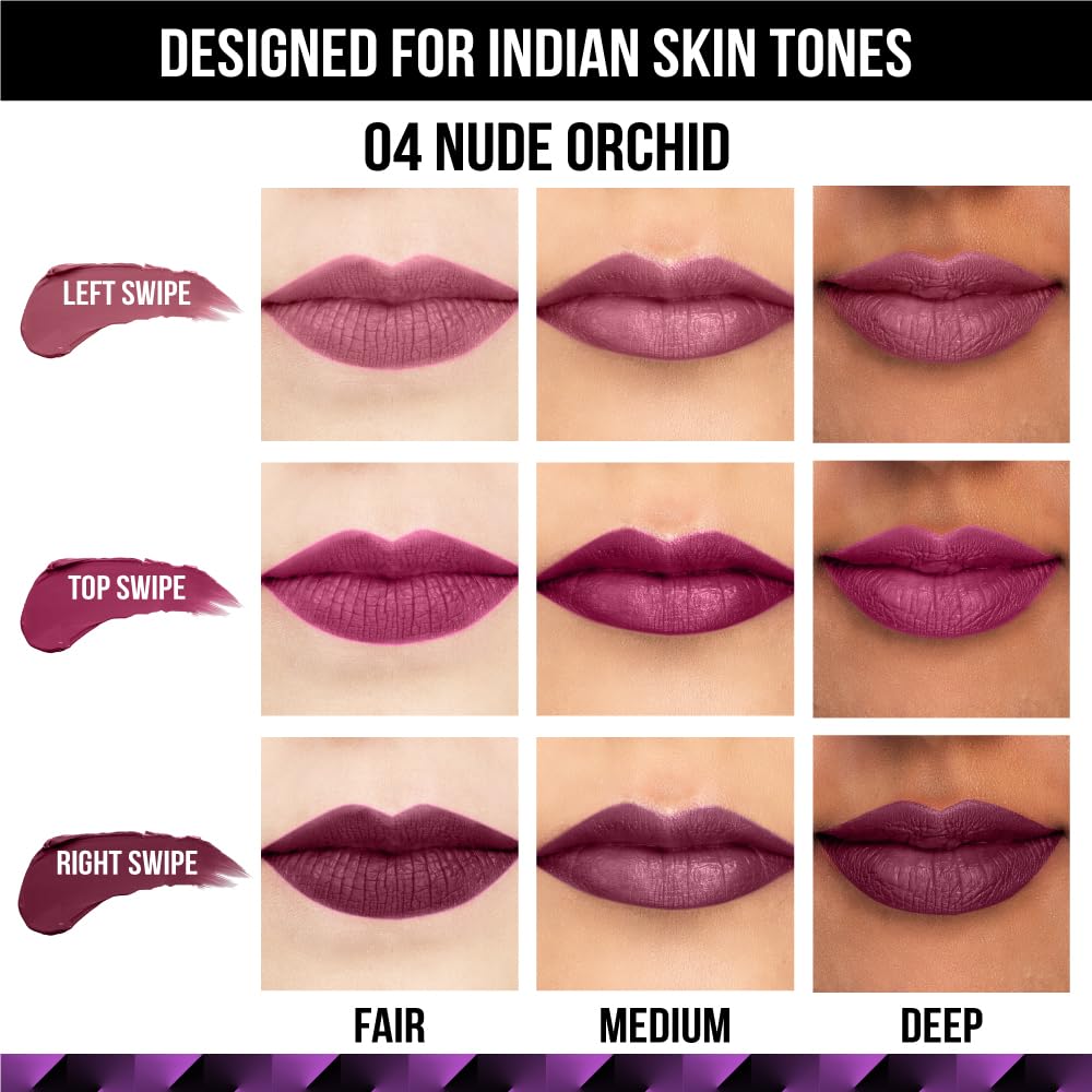 Staze 9to9 3 in 1 Lipstick | 3 Unique Shades in 1 | 12 HRS Long Lasting, Transferproof | Non-drying Formula with Intense Color Payoff | 04 Nude Orchid | 3.8 g