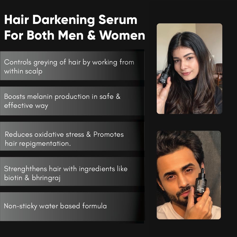 Masofta Hair Darkening Serum | Limits Hair & Beard Greying, 30 ml