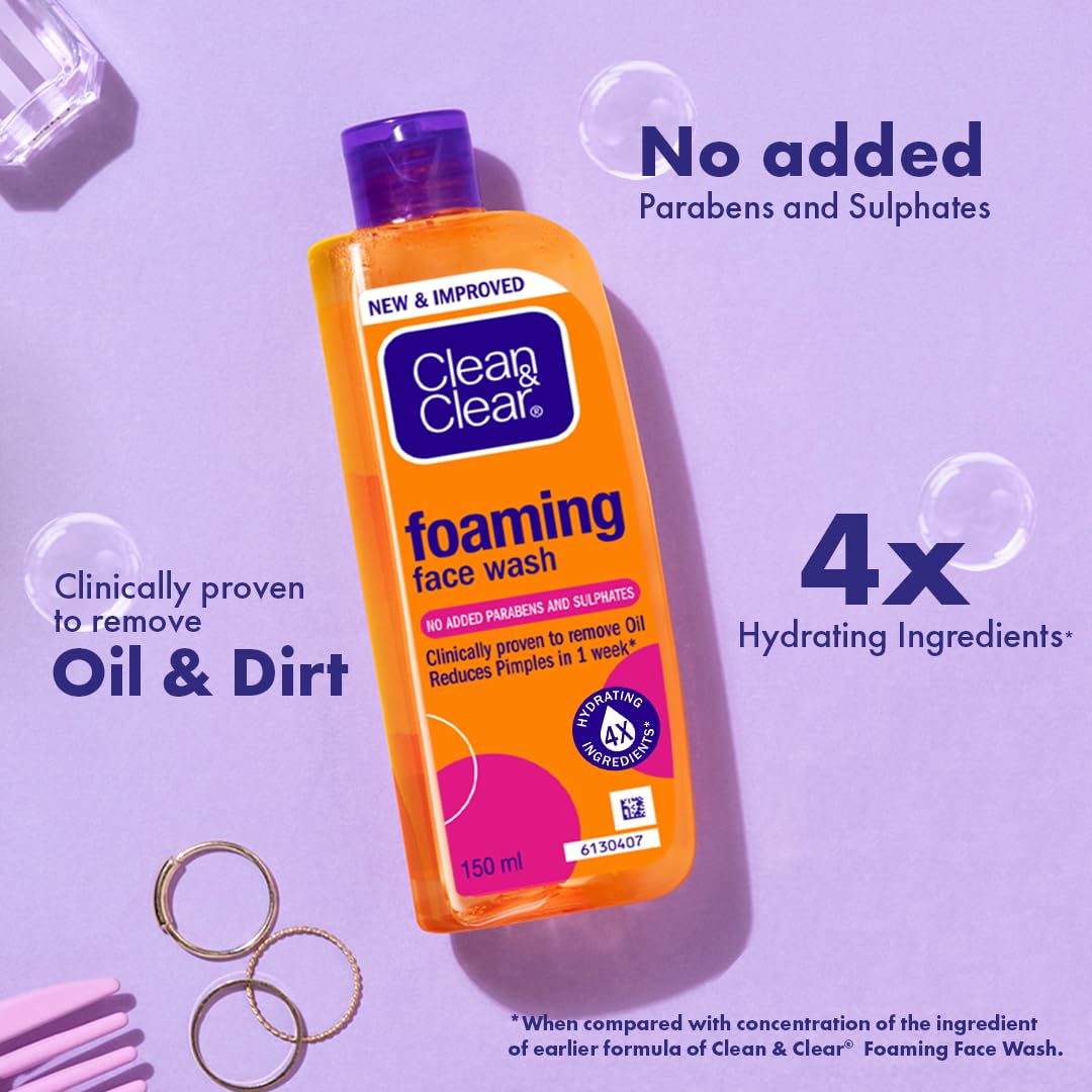 Clean & Clear Foaming Facewash For Oily Skin, Brown, 240 ml