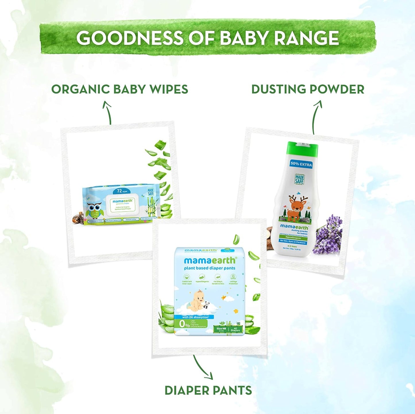 Mamaearth Organic Bamboo Based Baby Wipes 100% Organic Bamboo-72 wipes