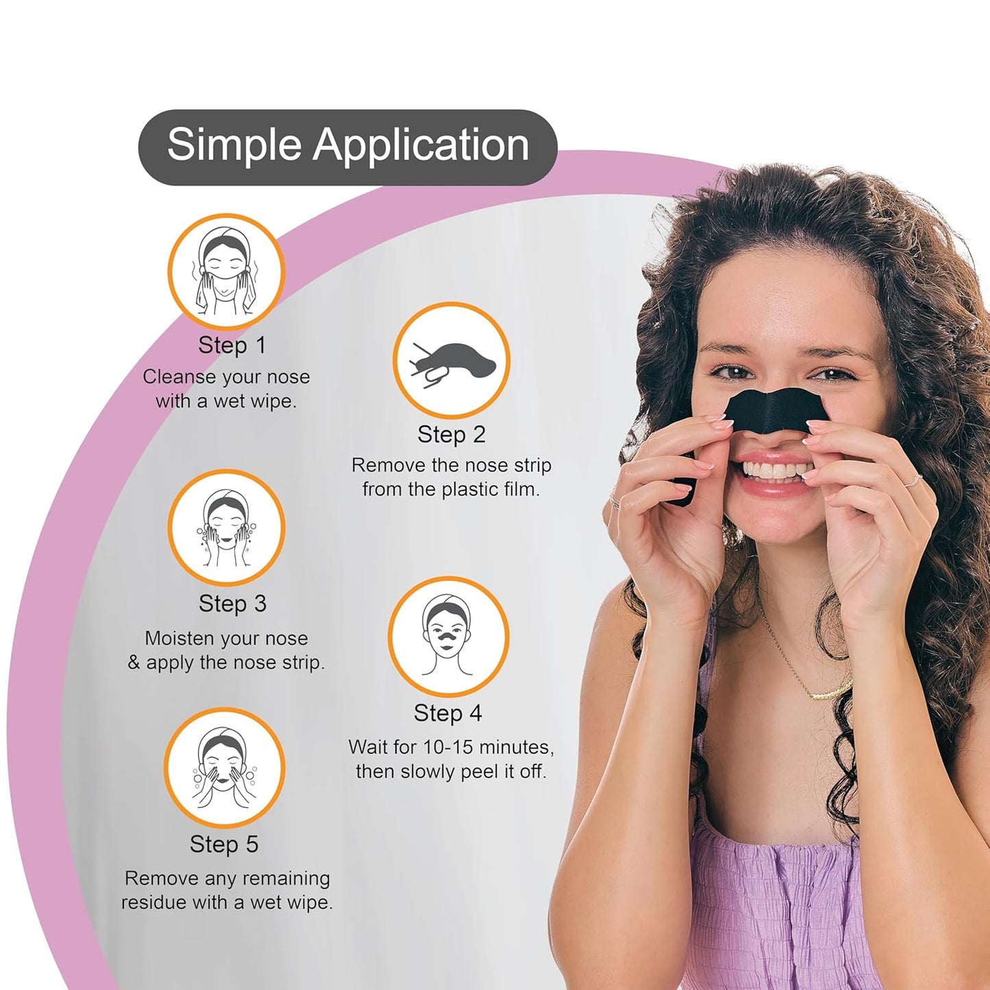 Dr.Rashel Bamboo Charcoal Nose Pore Strips, 20 Strips + 20 Wipes, Pack Of 2