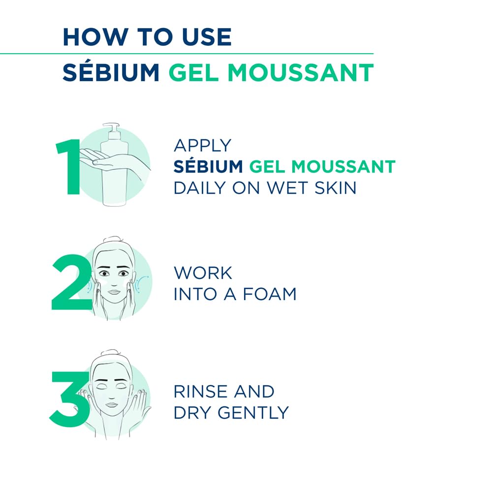 Bioderma Sebium Gel Moussant Purifying Cleansing Foaming Gel Combination To Oily Skin, 100ml