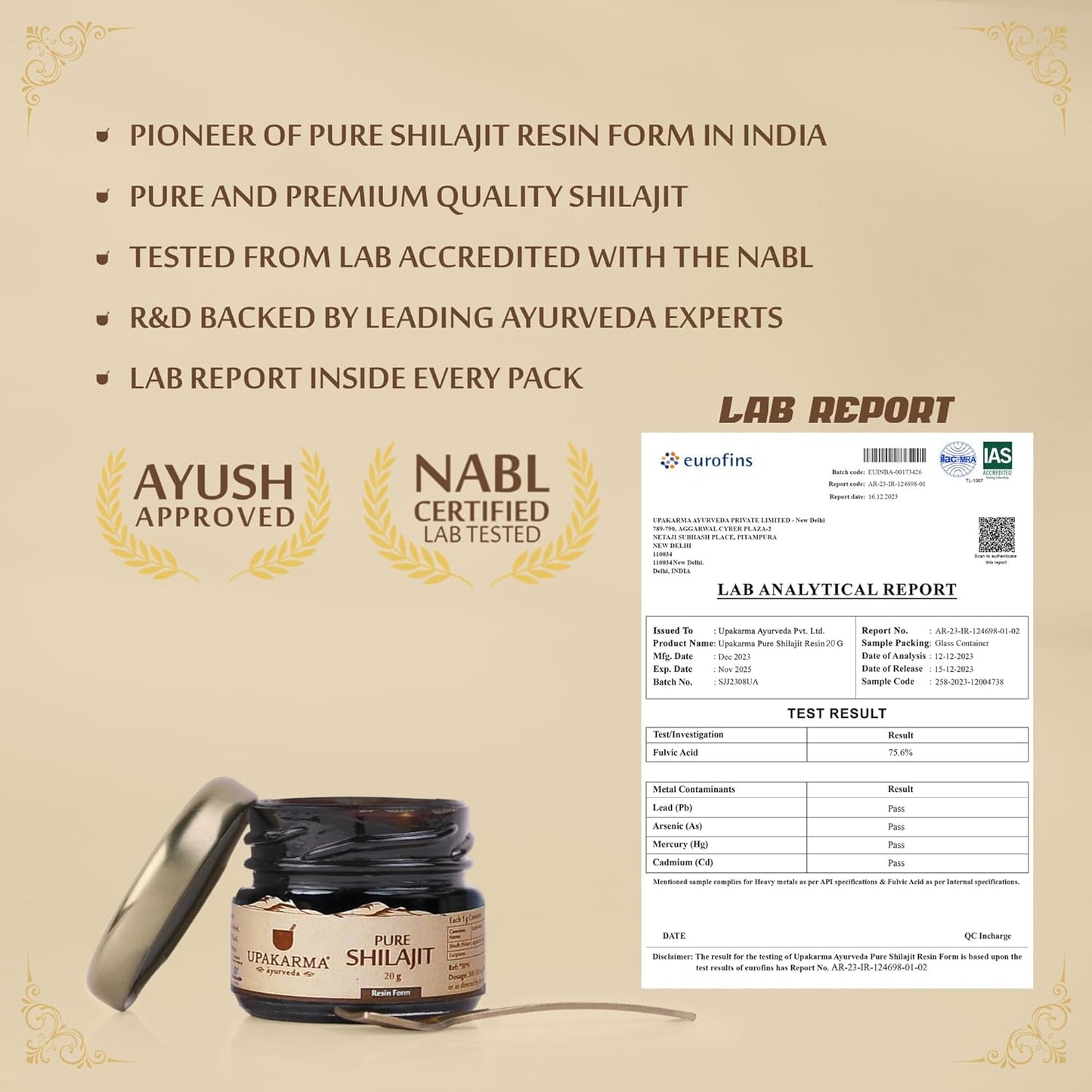 Upakarma Pure Shilajit Resin 20g | 300mg/serving ,Boosts Stamina & Strength