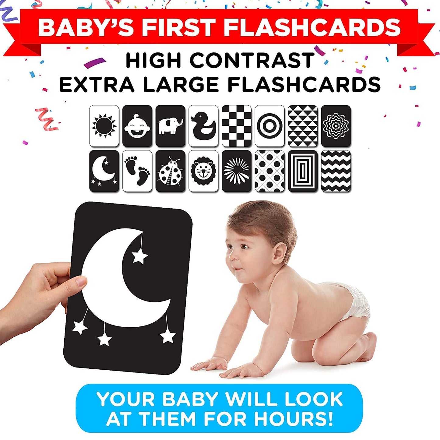 Einstein Box Gift Set & Toys for Newborn Babies for Ages 0 to 12 Months | High Contrast Flash Cards for Visual Stimulation & Sensory Development