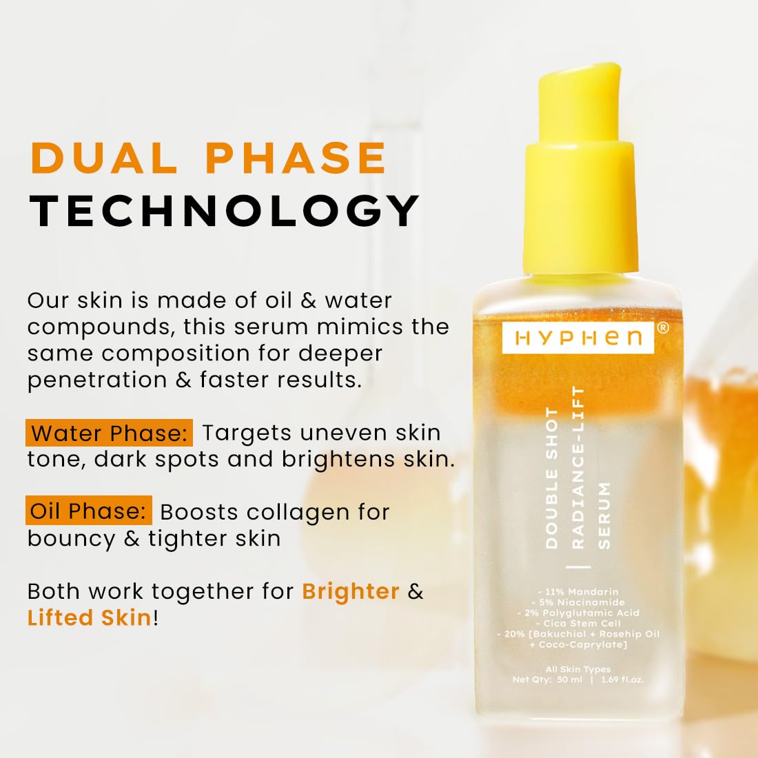 Hyphen 18% Brightening + 20% Collagen Face Serum, 50 ml