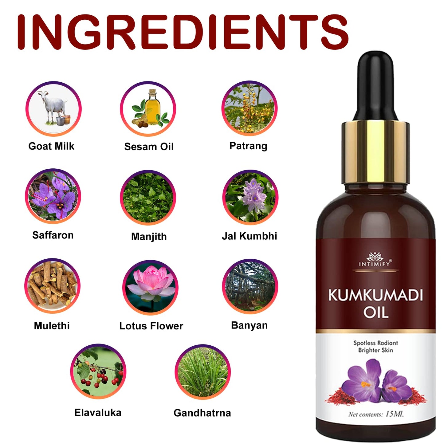 INTIMIFY Kumkumadi Tailam For Face, 30 ml Pack of 2