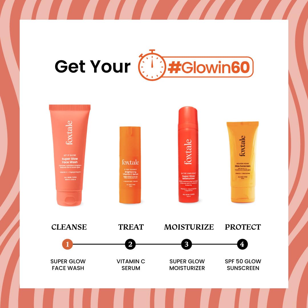 Foxtale Vitamin C Super Glow Face Wash with Papaya enzyme , 100 ml