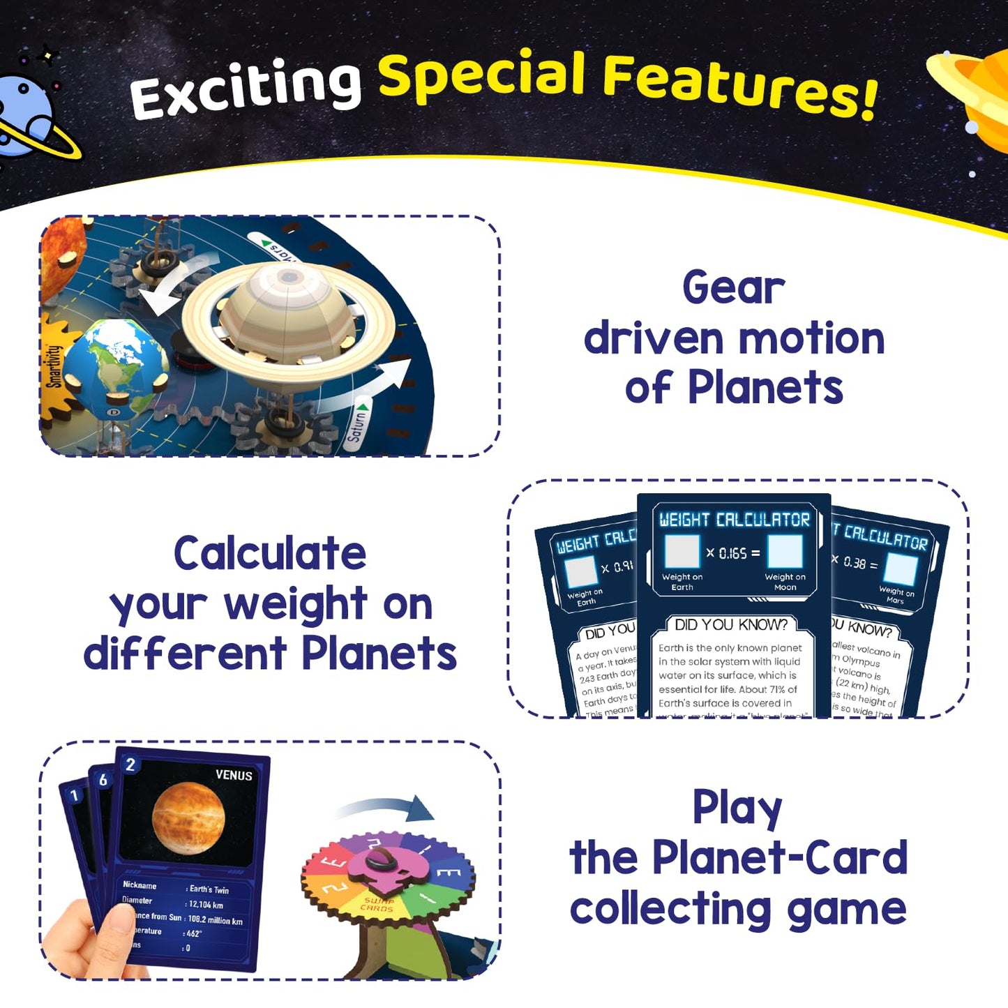 Smartivity Solar System Kit | Gear-Driven Working Model of Planets