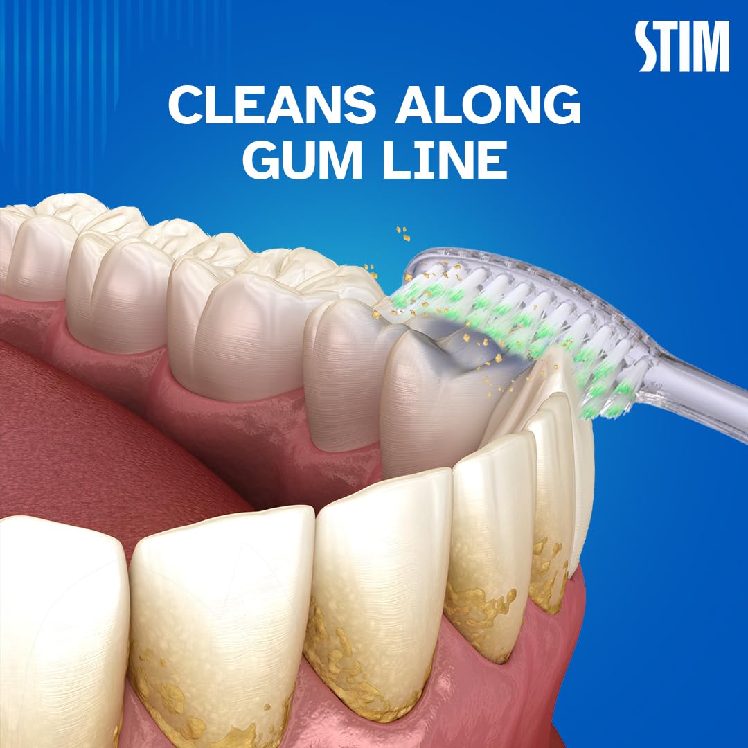 STIM Silky | Ultra soft toothbrush | Extra gentle bristles | Cleans along the gum line | Cleans till 3rd Molar - Pack of 3