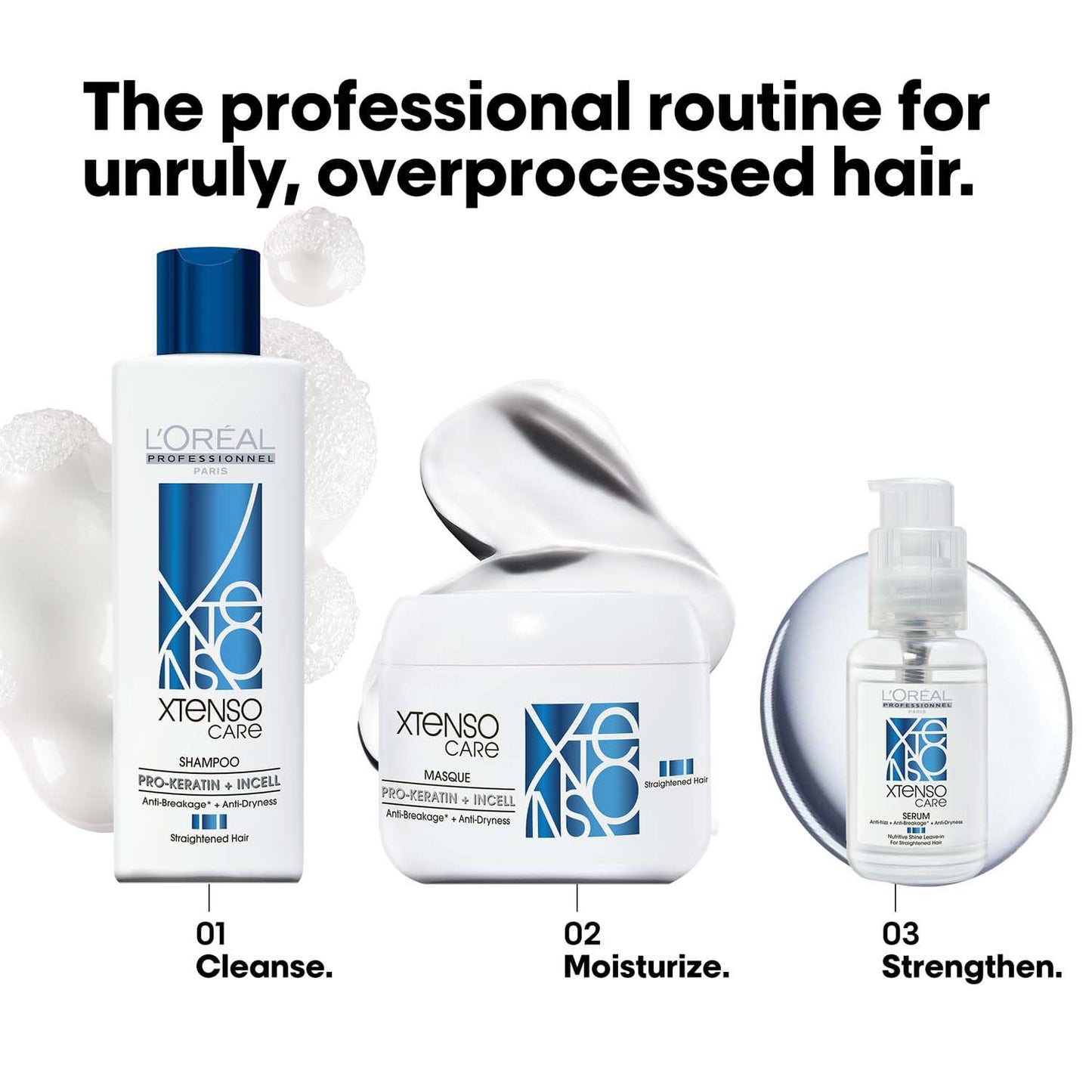 Loreal Professionnel Paris Xtenso Care Shampoo For Straightened Hair 250 ml, Xtenso Care Mask 196 gm
