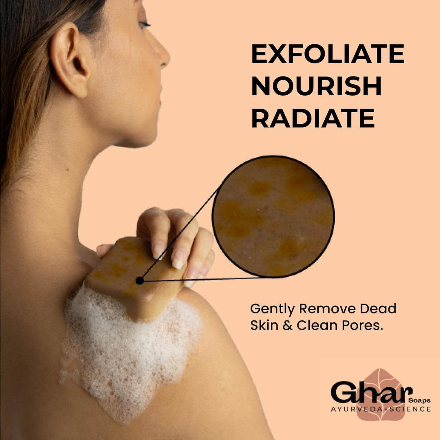 Ghar Soaps Sandalwood & Saffron Magic Soaps For Bath (300 gm Pack Of 3)