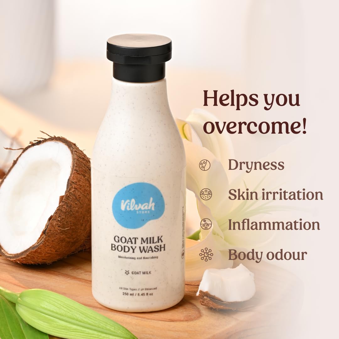Vilvah Store Goat Milk Body Wash, 250ml