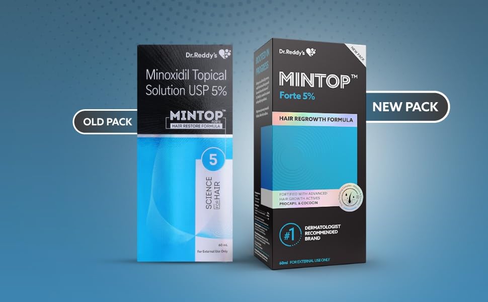 Mintop Forte 5% Solution Hair Restore Formula with Minoxidil, 60 ml