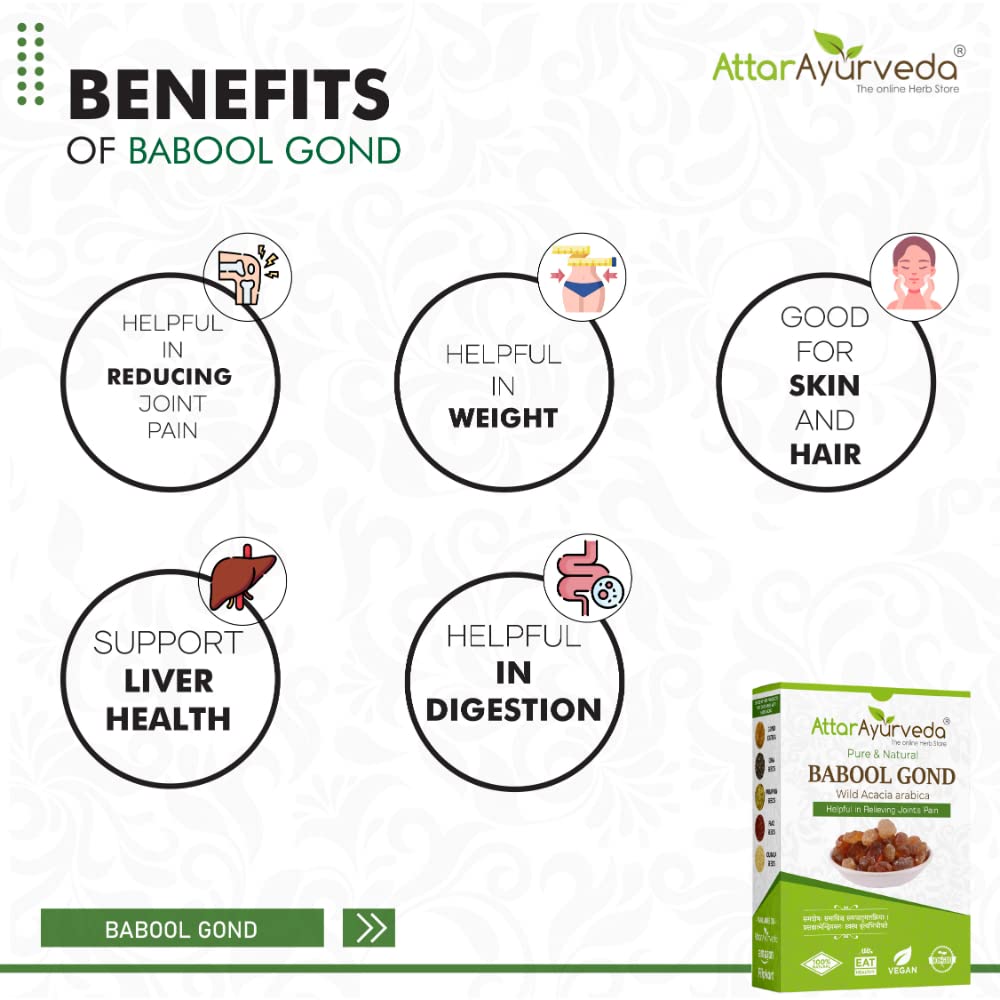 ATTAR AYURVEDA Babul Gond, Kikar Gond, Babool Gond, 250 gm