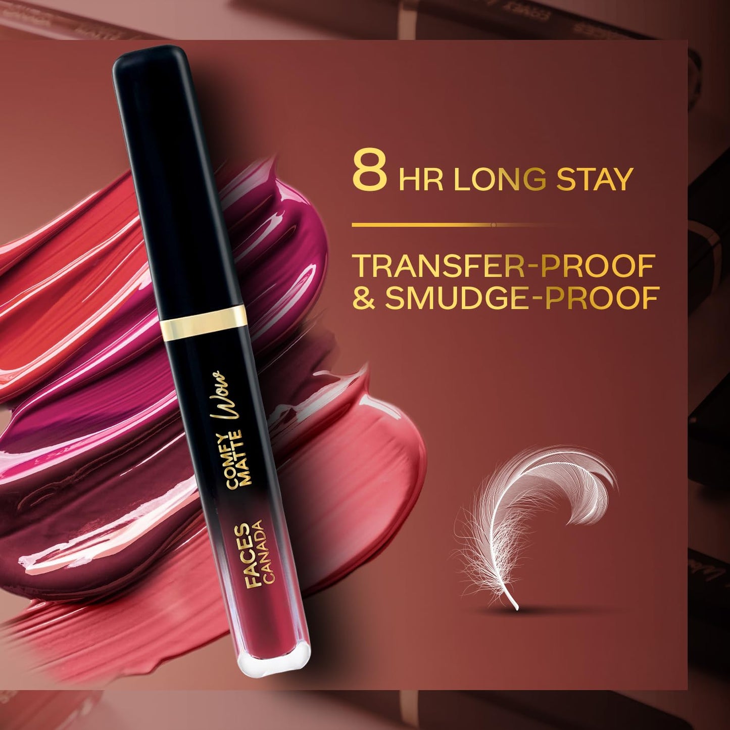 FACESCANADA Comfy Matte Wow Liquid Lipstick Maroon Maven 05 3.8ml | One Swipe Application | Highly Pigmented