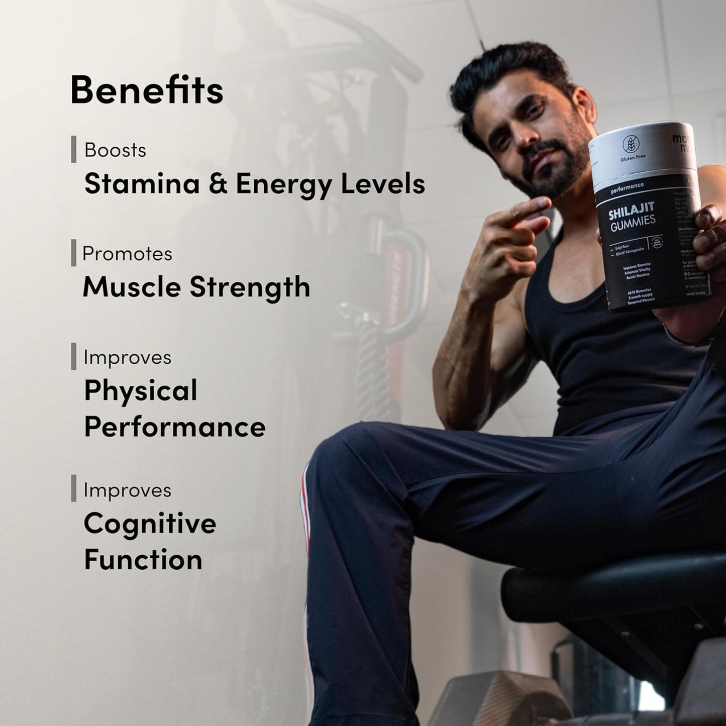 Man Matters Pure Himalayan Shilajit/Shilajeet Gummies Advanced With 75% Fulvic Acid, Ksm 66 Ashwagandha & Black Pepper, 60 Cap.