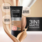 FACESCANADA All Day Hydra Matte Foundation|3-In-1 Foundation + Moisturizer Cream + Spf 30, Rose Ivory 011, 25 ml