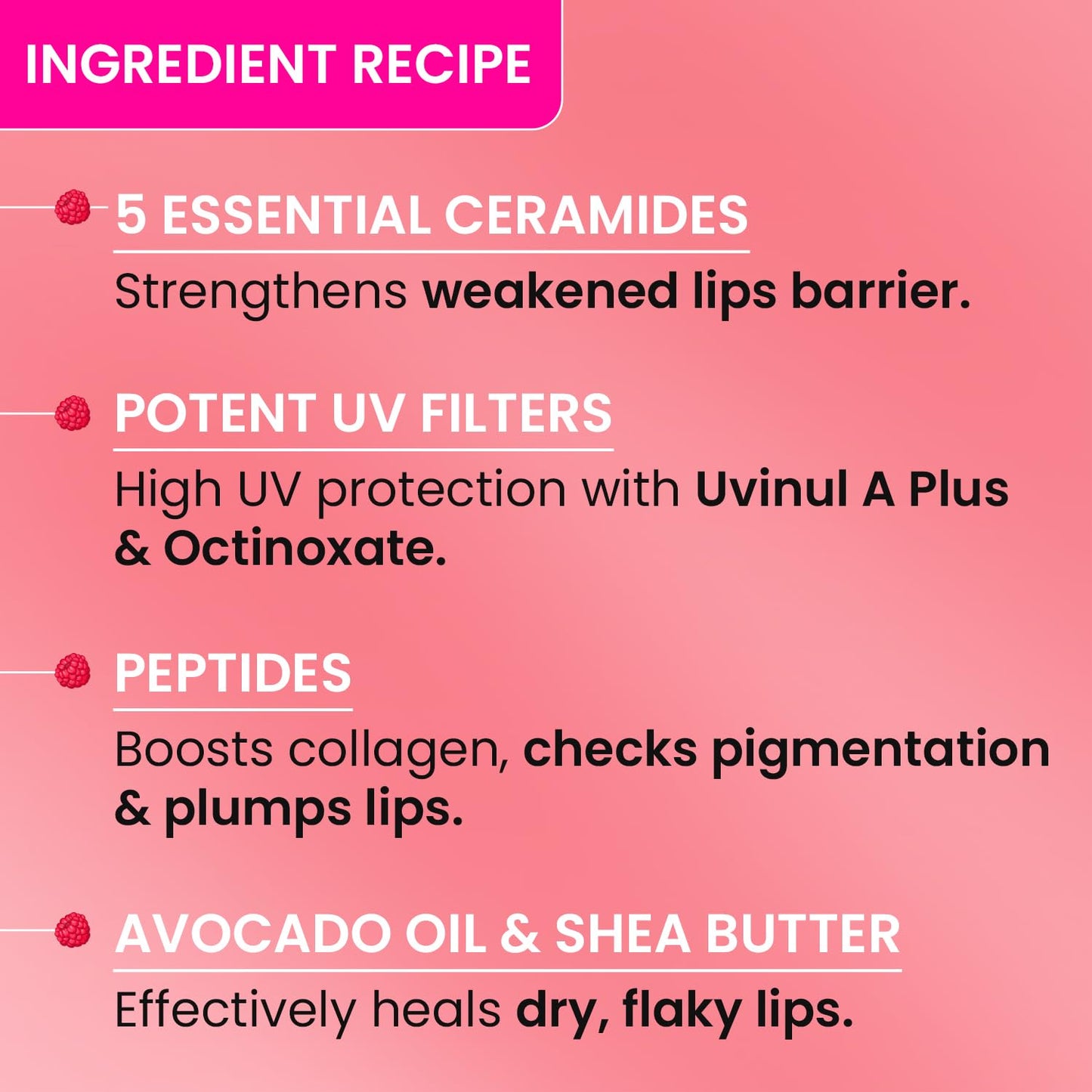 Dot & Key Ceramide & Peptide Barrier Repair Lip Balm Spf 50, Pa+++ , Plush Pink, 10 gm