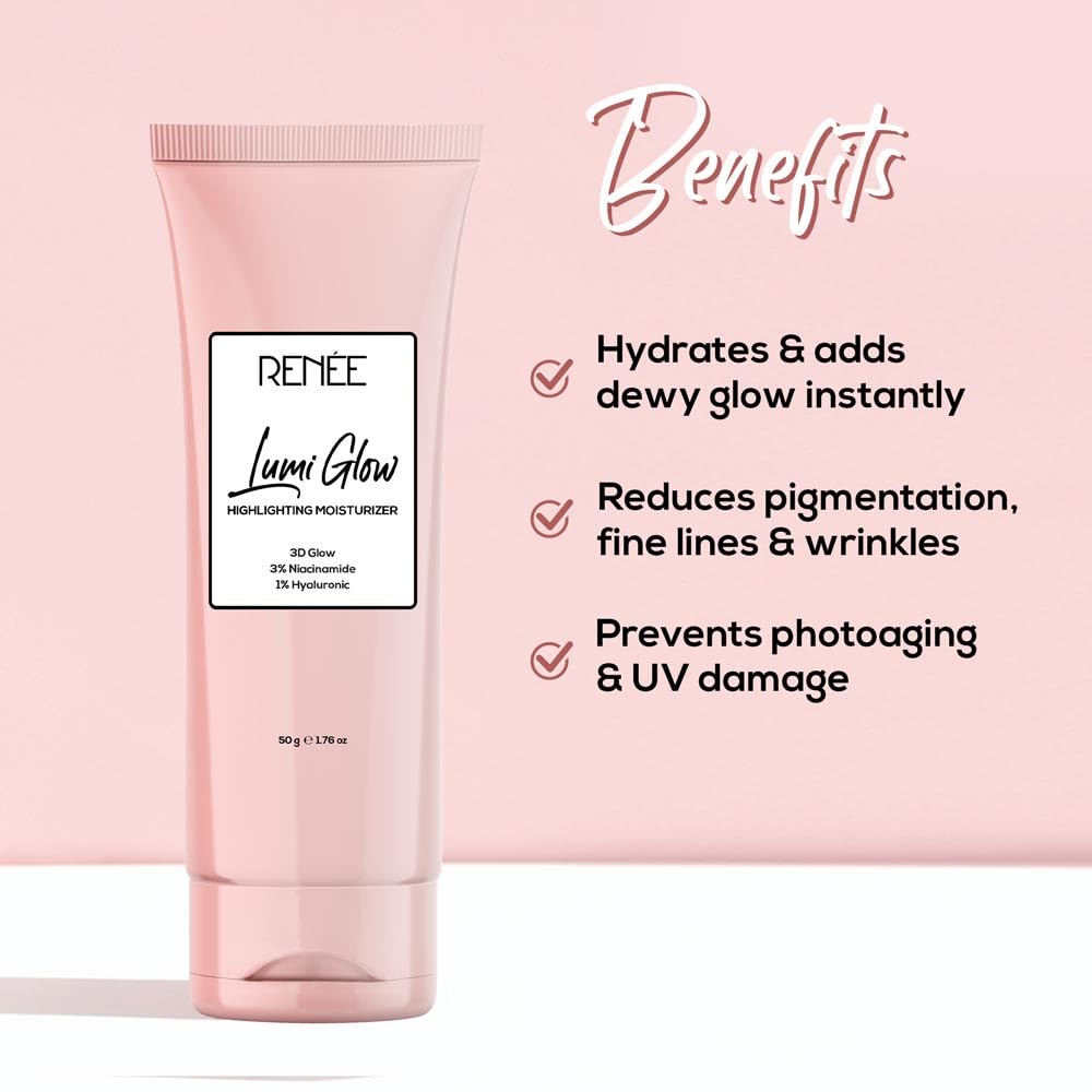 Renee Lumi Glow Highlighting Moisturizer, Enriched with 3% Niacinamide & 1% Hyaluronic Acid,50 gm