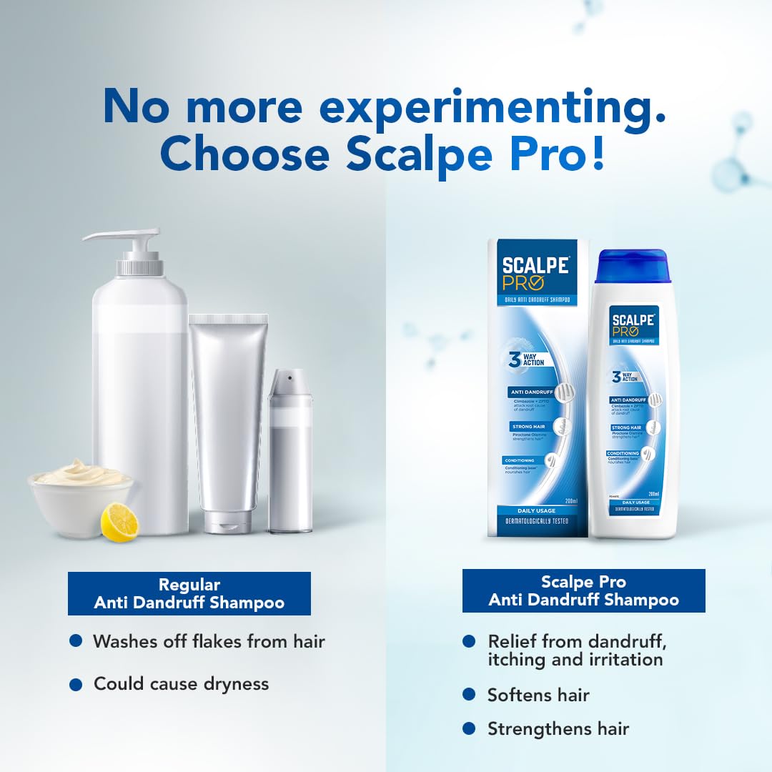 Scalpe Pro Daily Anti-Dandruff Shampoo , 200 ml
