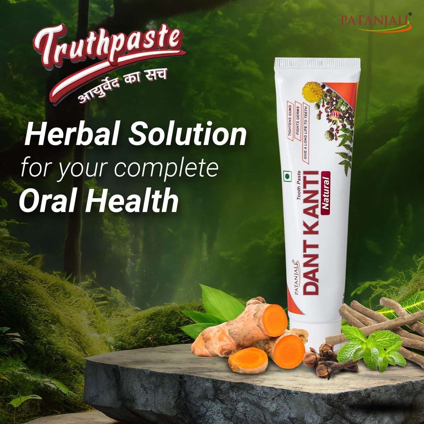 Patanjali Dant Kanti Natural Toothpaste 800g (200g X 4), Super Saver Value Pack