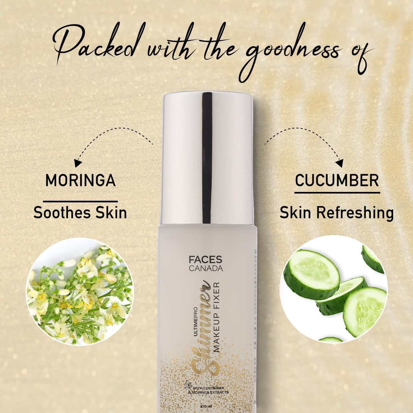 FACESCANADA Ultime Pro Shimmer Makeup Fixer, 100Ml | Long Lasting Makeup Setting Spray | Keeps Makeup Intact