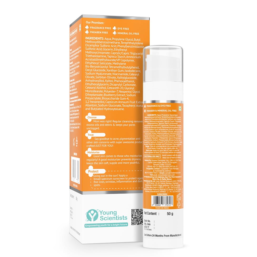 The Derma Co 1% Hyaluronic Sunscreen Aqua Gel SPF 50 PA++++, 50 gm