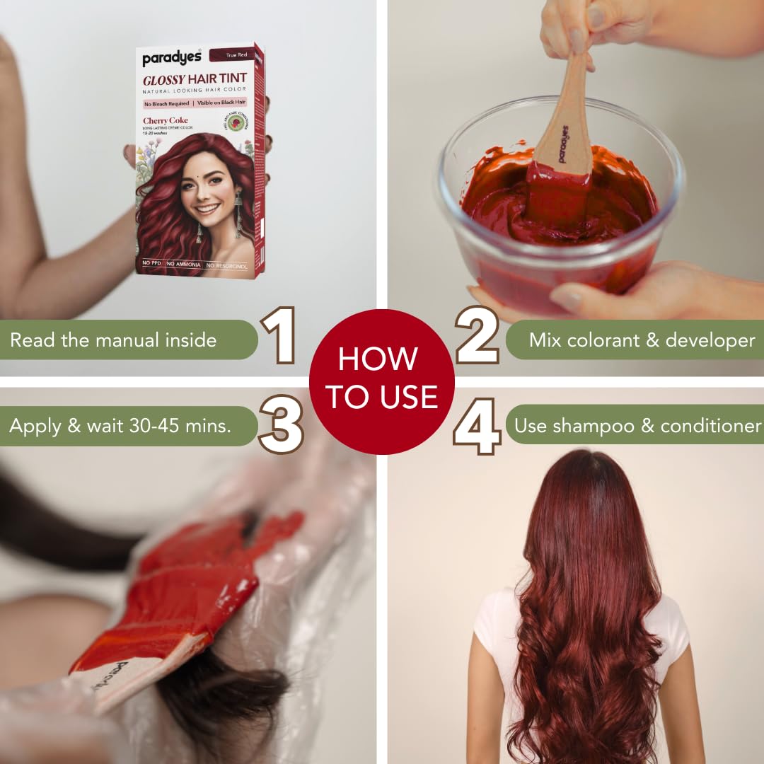 Paradyes No Bleach Cherry Coke Glossy Hair Tint, 6.6 True Red