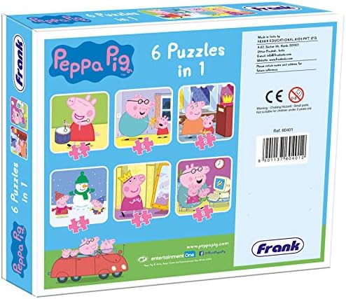 Frank Peppa Pig 6 In 1 Puzzle for 3 Year Old Kids And Above