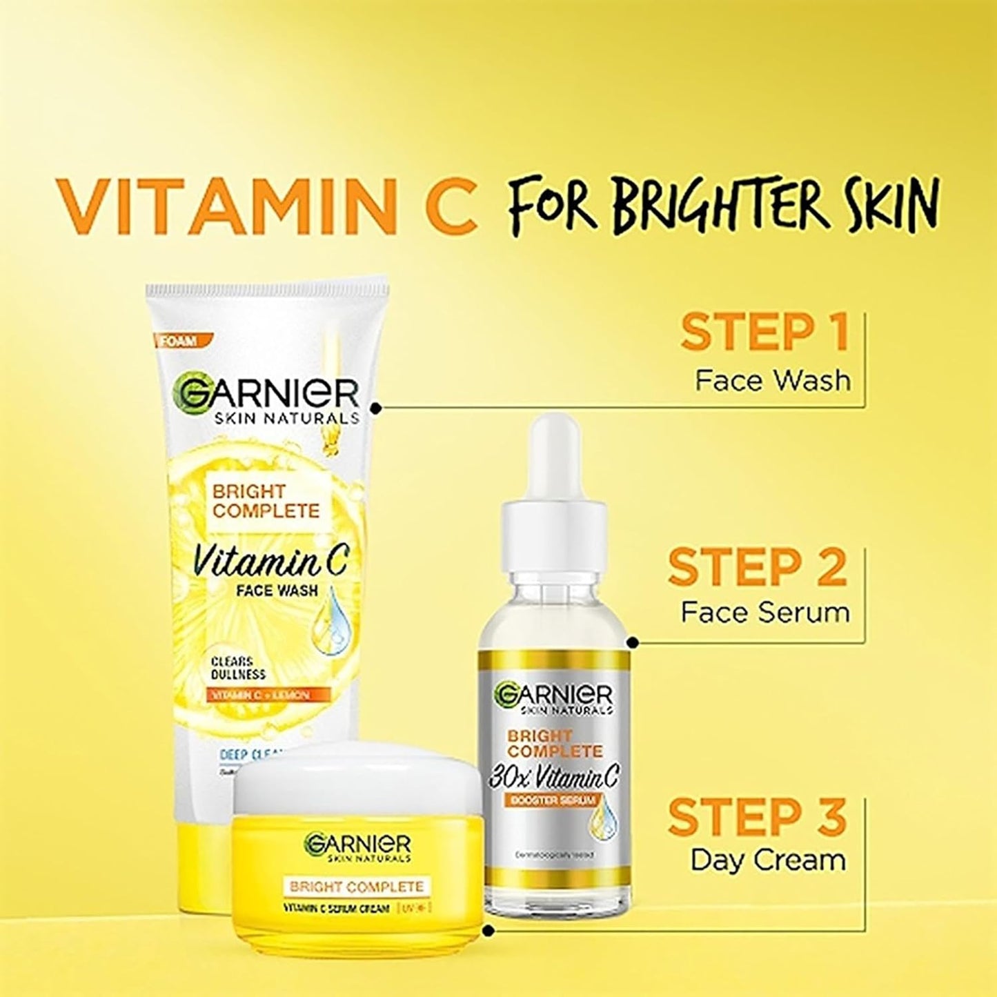 Garnier Skin Naturals, Facewash, Cleansing and Brightening, Bright Complete, 100 gm Pack of 2
