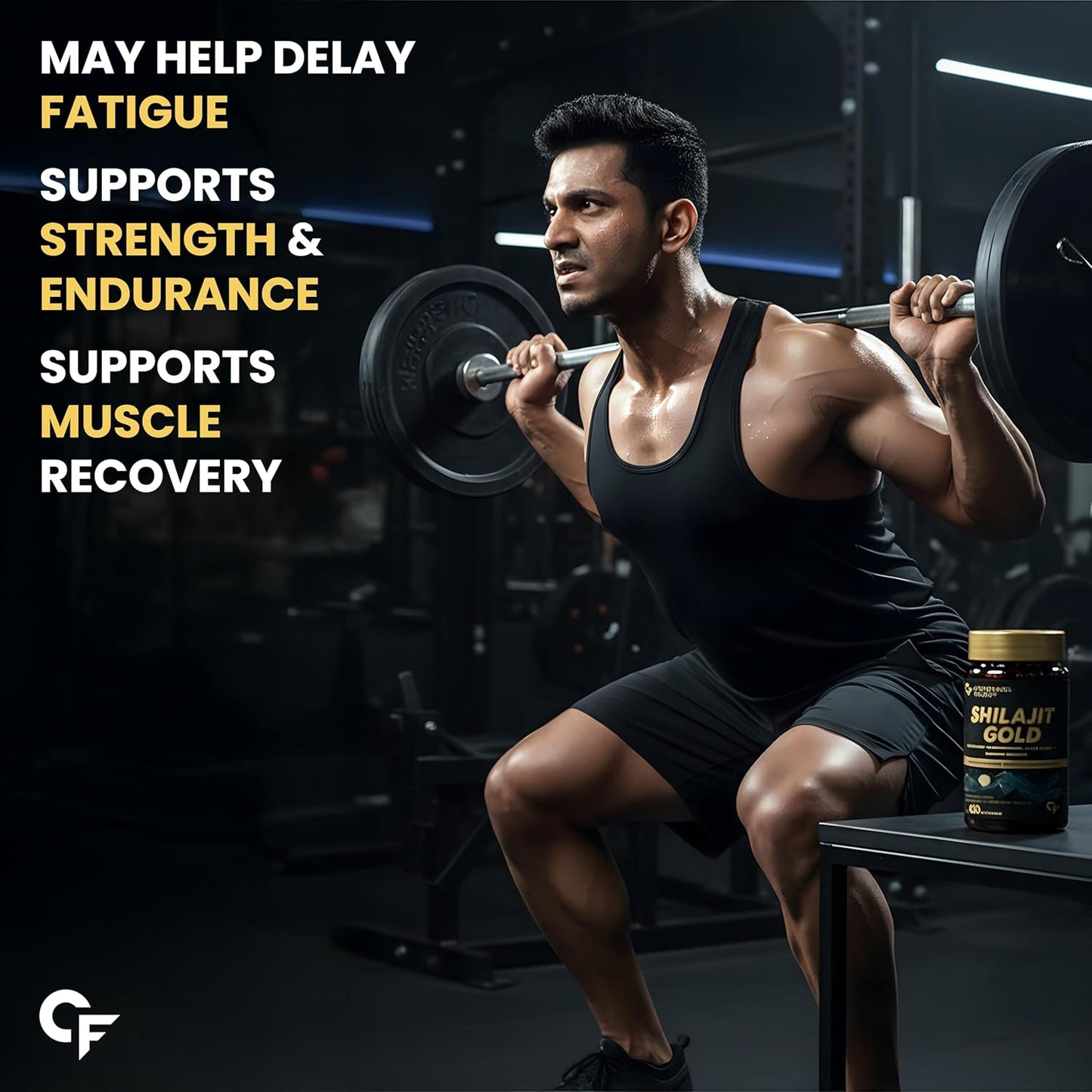 Carbamide Forte Shilajit Gold Capsules For Men With Pure Shilajit Swarna Bhasma,Gokshura,Ashwagandha, 60 cap.