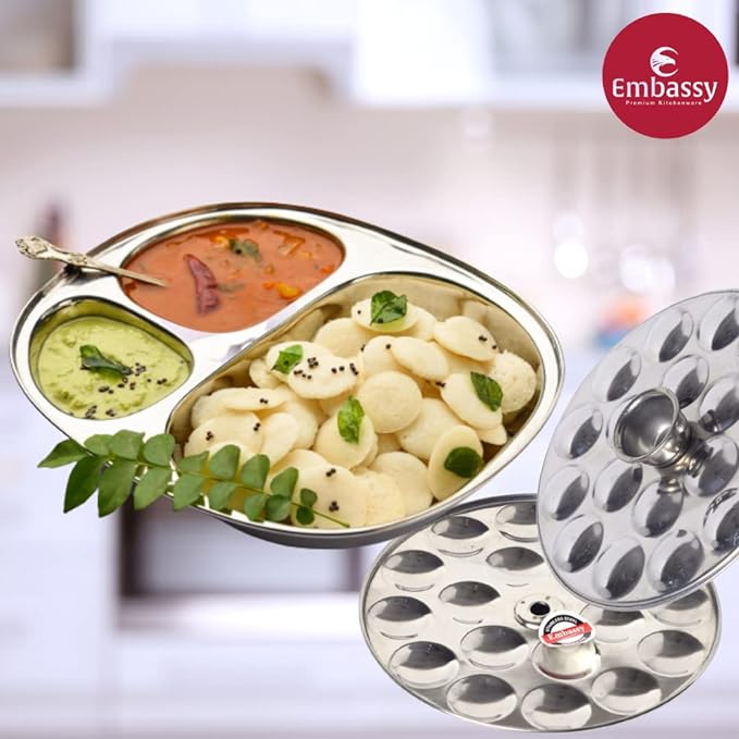 EMBASSY Stainless Steel Mini Idli Plate