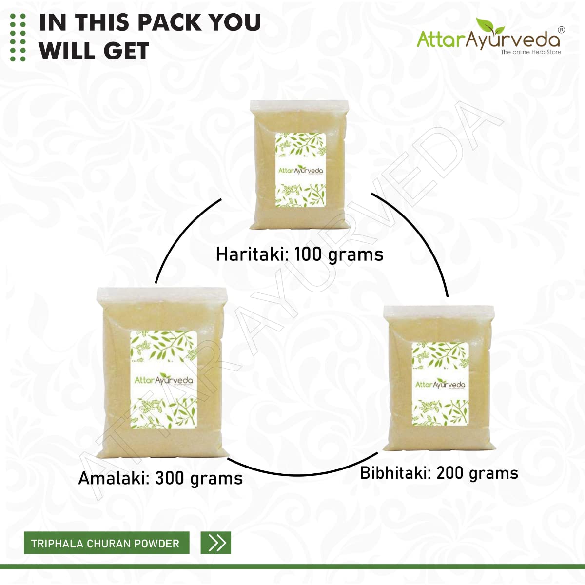Attar Ayurveda Triphala Churan Powder (Ratio 1:2:3) - 600 grams