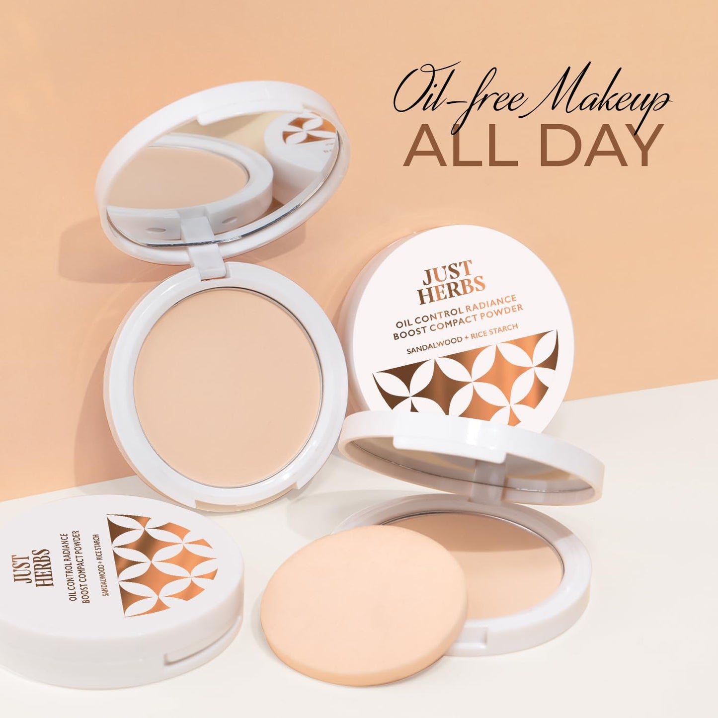 Just Herbs Oil Control Radiance Booster Age Defying Compact Powder 9 gm