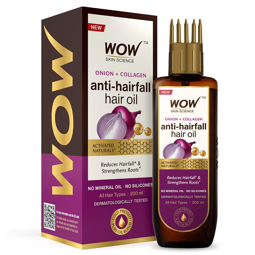WOW Skin Science Onion Oil - Black Seed Hair With Comb Applicator Controls Fall, 100 ml