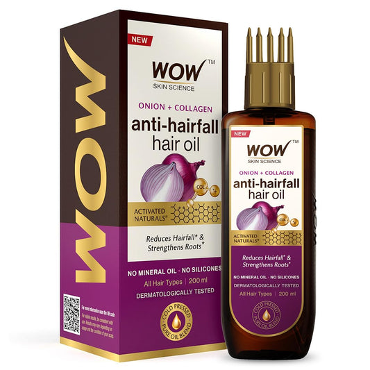 WOW Skin Science Onion Oil - Black Seed Hair With Comb Applicator Controls Fall, 100 ml