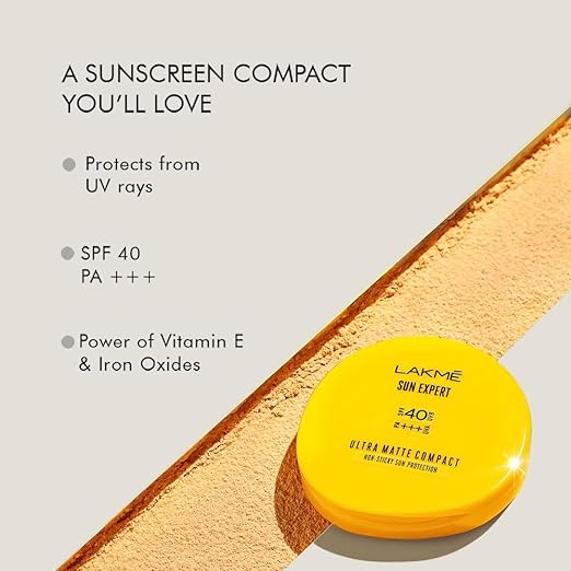 Lakme Sun Expert Ultra Matte SPF 40 PA+++ Compact, 7 gm