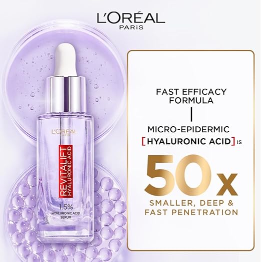 L’Oréal Paris Revitalift Serum, Hydrating And Plumping, With 1.5% Hyaluronic Acid, 15ml