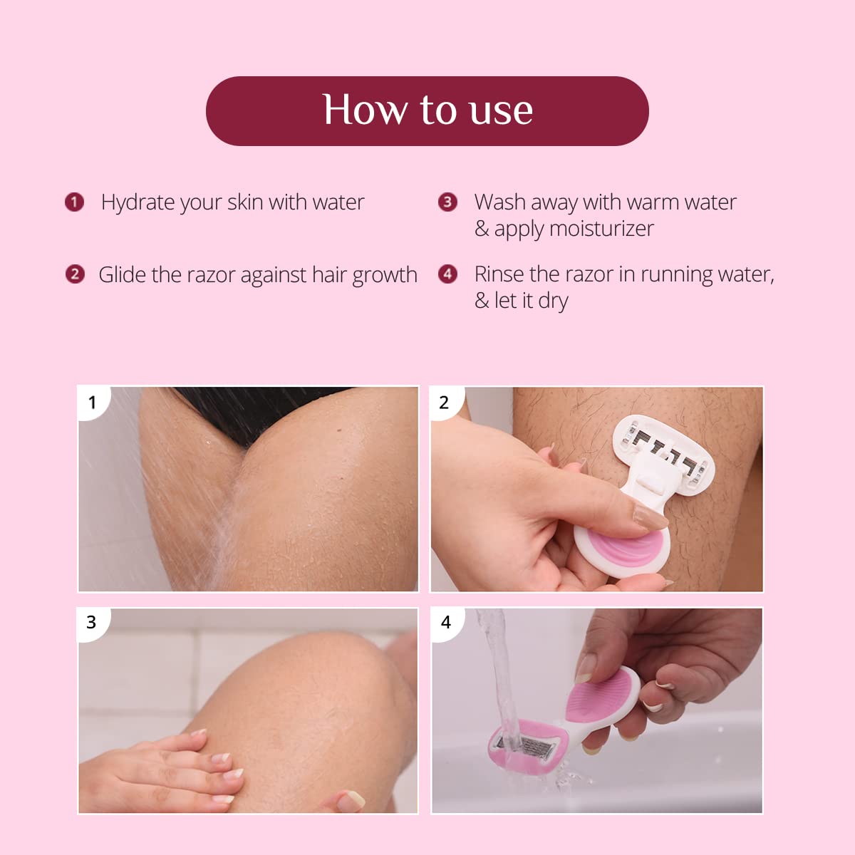 Carmesi Body Razor for Women's Hair Removal |1 Pc | With Travel Case | 5-Blade Precision