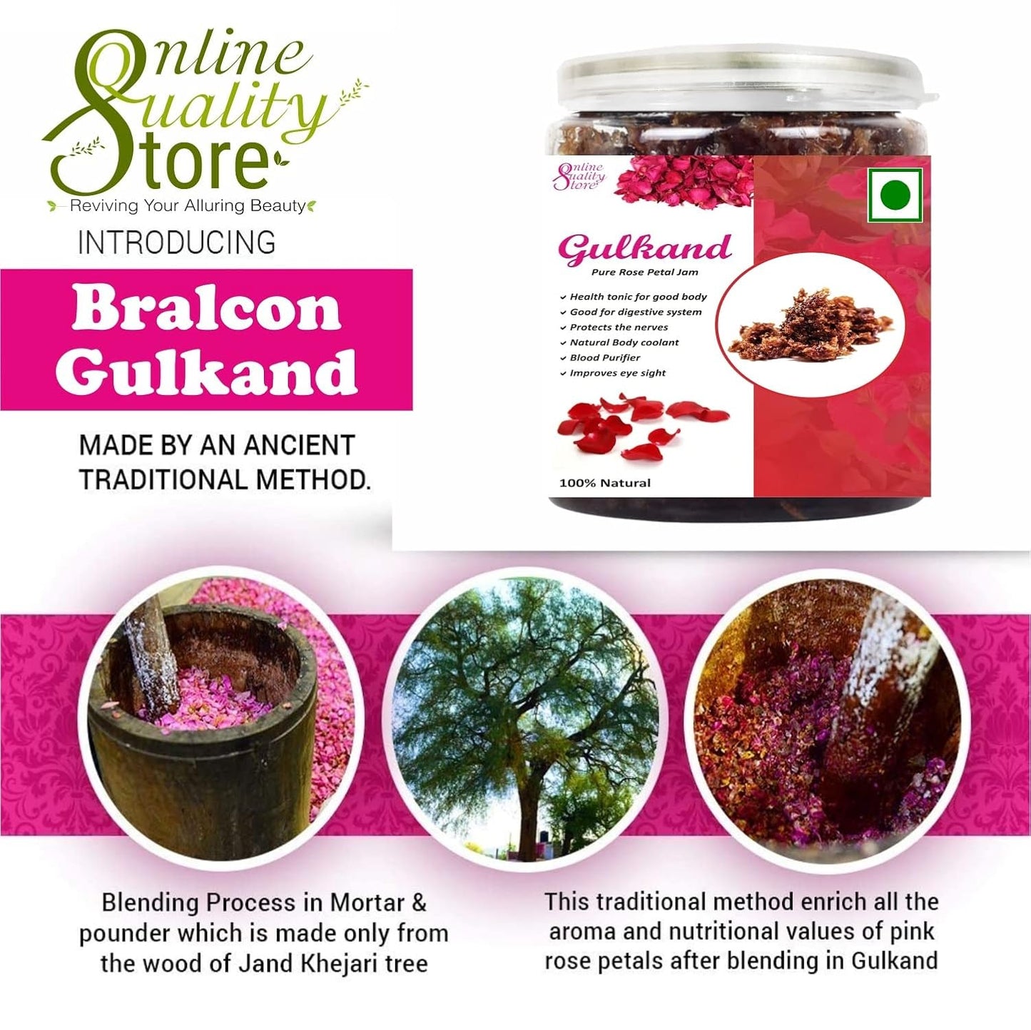 Online Quality Store Natural Gulkand (Rose Petal Jam), 400 gm