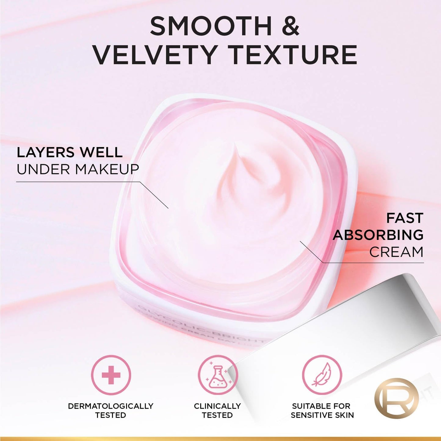 L'Oreal Paris Glycolic Bright Glowing Day Cream, Overnight Brightening Cream, Glycolic Acid in Gel-Like Cream Texture, 50ml