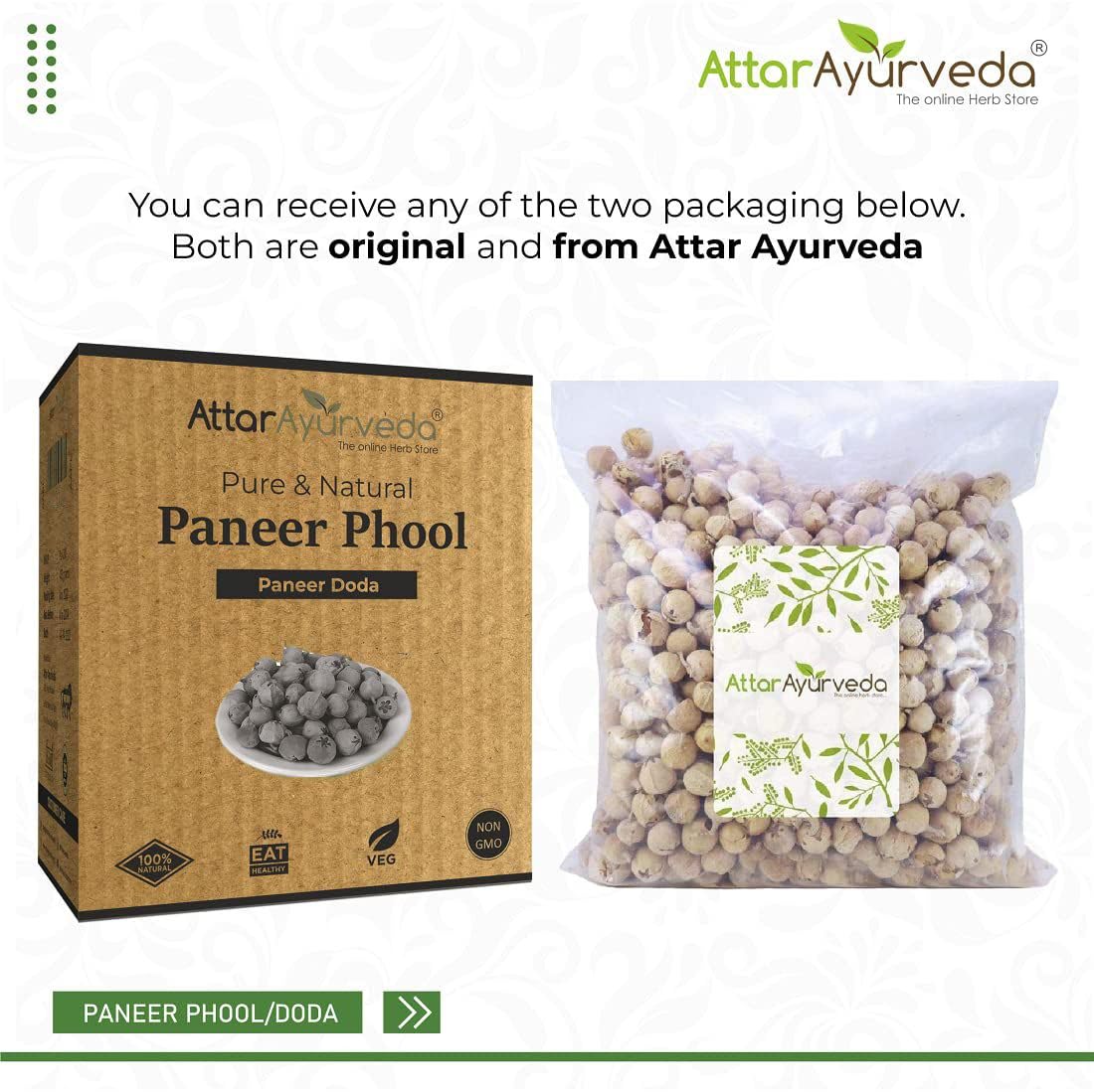 Attar Ayurveda Paneer Phool for Diabetes, Paneer Doda, 400 gm