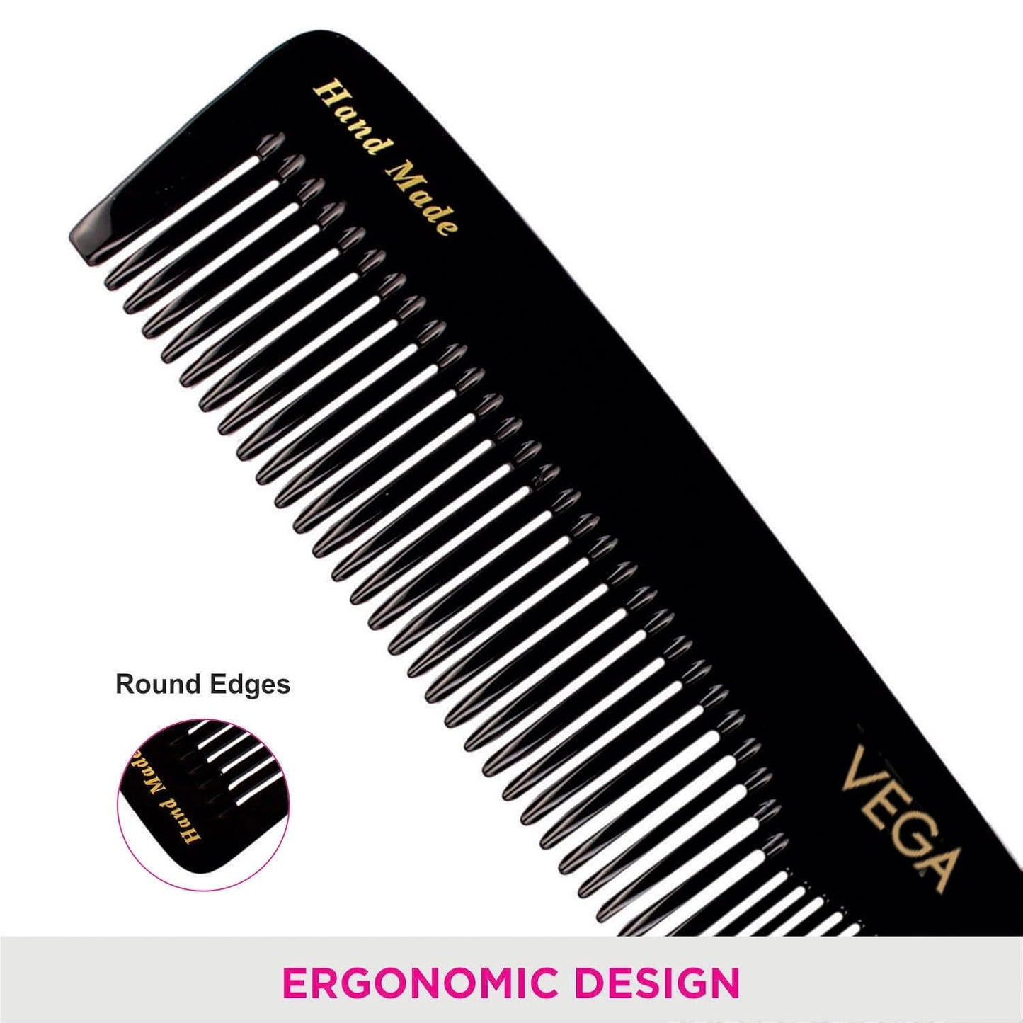 Vega Graduated Dressing Comb, 9-inch, Black