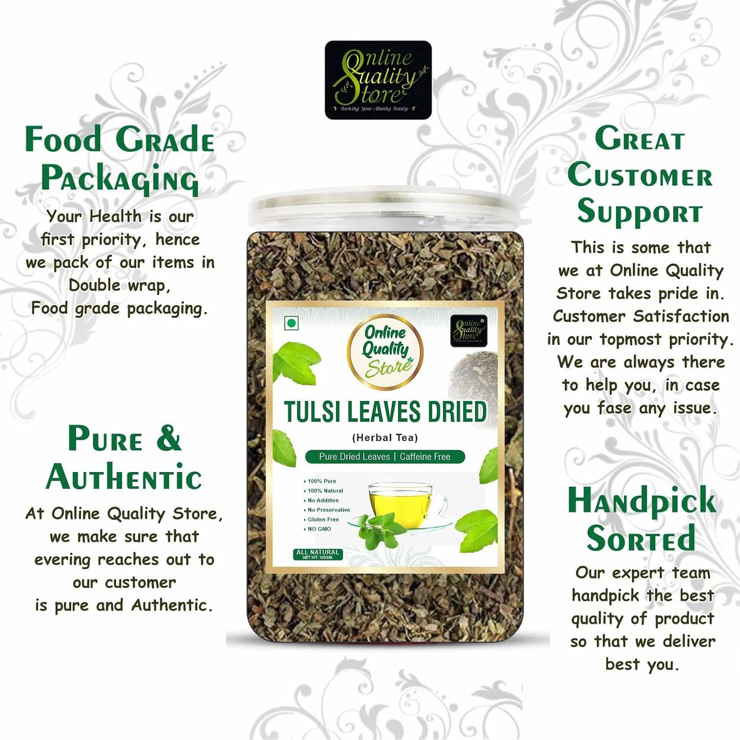 Online Quality Store Tulsi Tea, 100 gm