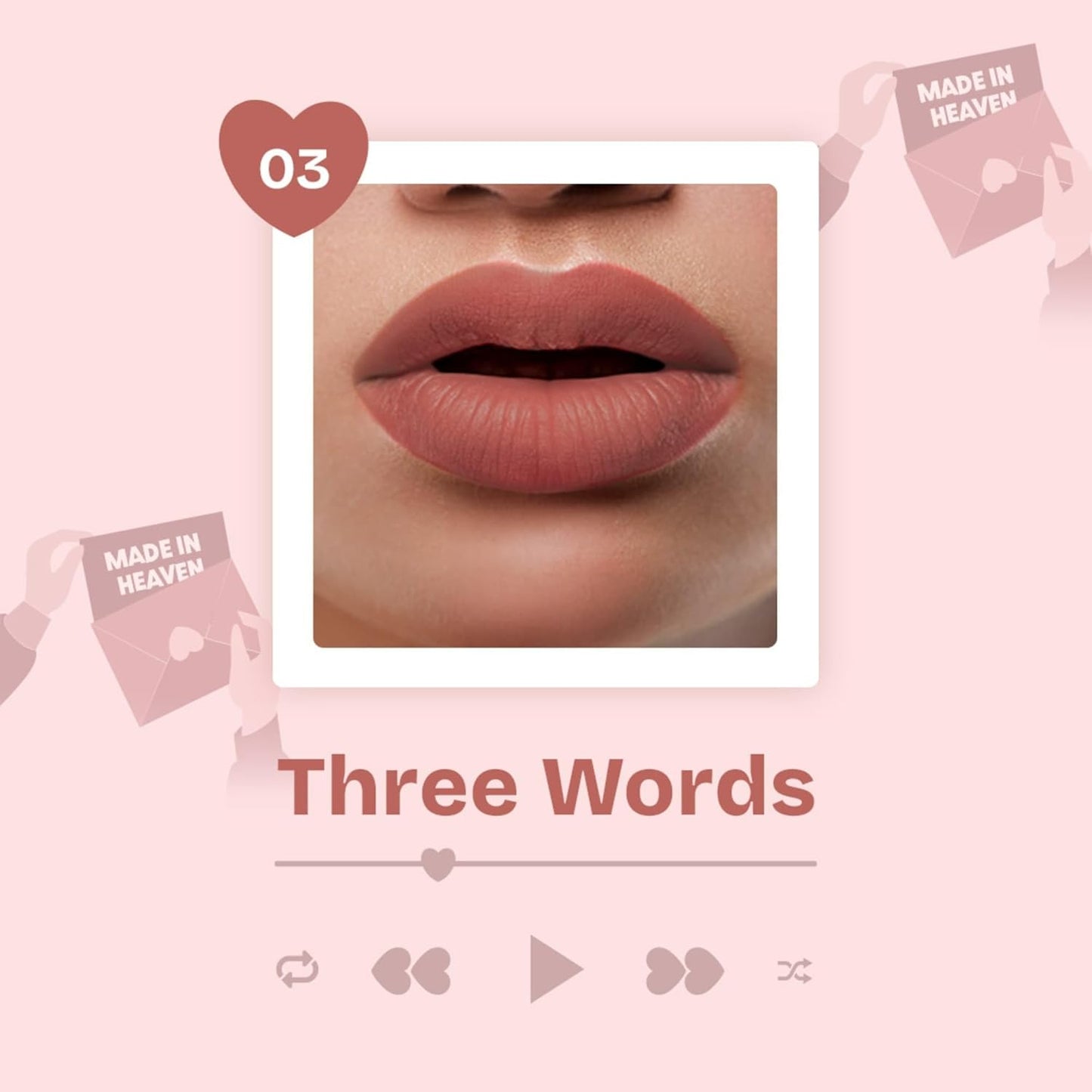 MARS Love Track Velvet Lip Tint (2.8ml) (THREE WORDS) | Velvet Matte Finish | Non-Sticky & Lightweight | Highly Pigmented | Comfortable Wear | 6 Flattering Shades