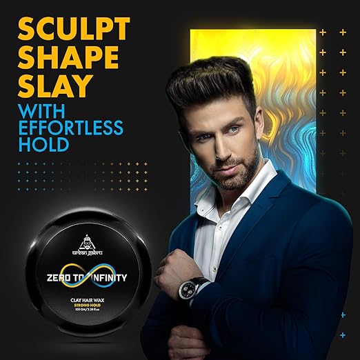 UrbanGabru Clay Hair Wax : Zero to Infinity- Strong Hold | Volume | Hair Style - 100g