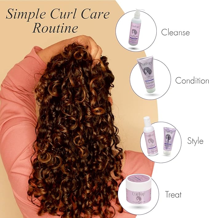 Curl Up Curl Care Bundle with Curly Hair Shampoo, Conditioner and Leave in Curl Defining Cream - For Dry Frizzy, Wavy & Curly Hair - Sulphate Paraben And Silicone Free (Combo of 3)