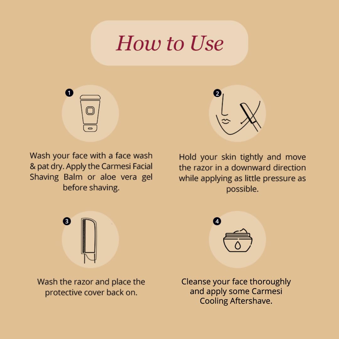 Carmesi Reusable Face Razor for Women Facial Hair- 3 Razors | Instant & Painless Hair Removal Pack of 2