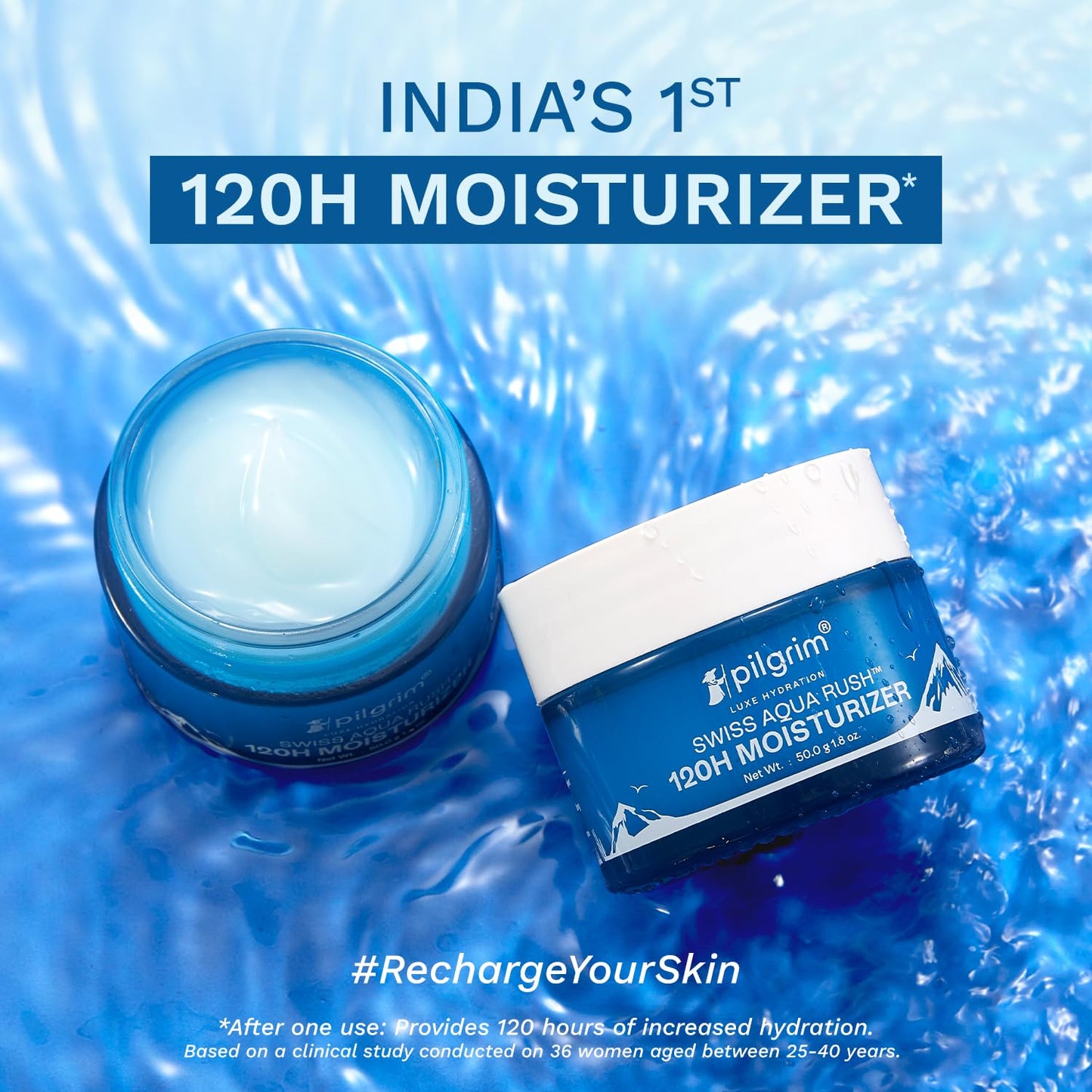 Pilgrim Swiss Aqua Rush 120H Moisturizer for face, 50 gm